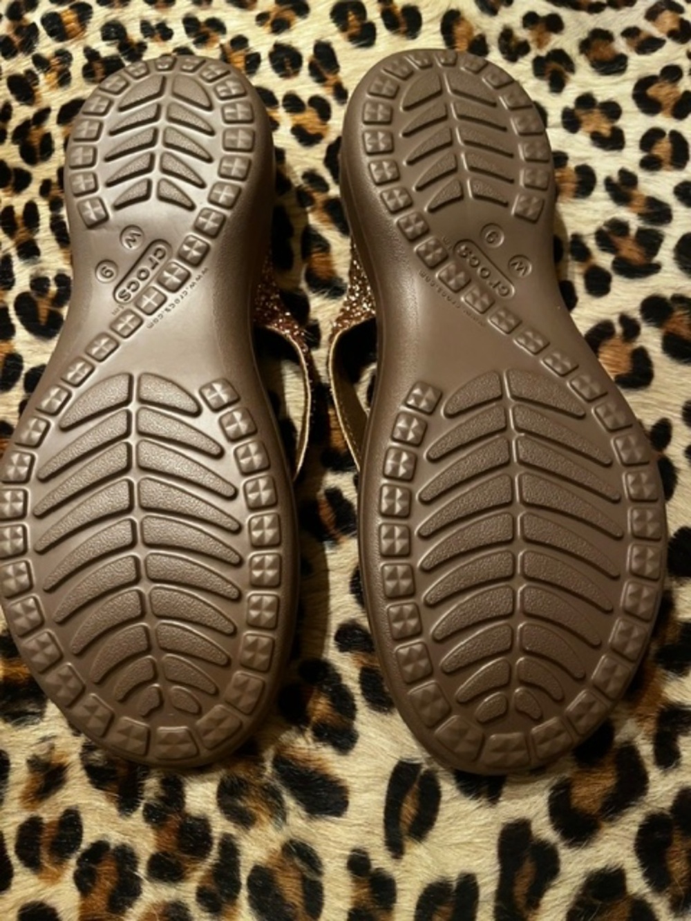 Women's CROCS - Capri V Glitter / Shimmer Rose Gold - Flip Flop / Sandsals - 9 - Picture 3 of 4
